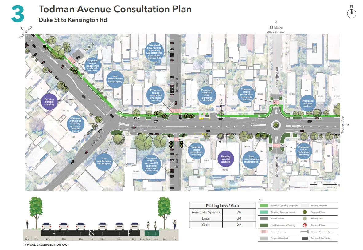 Proposed pedestrian crossing on Todman Avenue concept plan